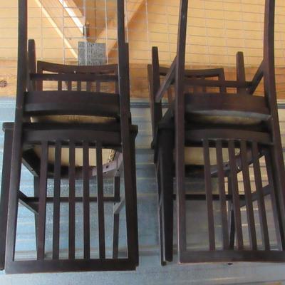 Lot 409:  Set of 4 Antique Wood Chairs
