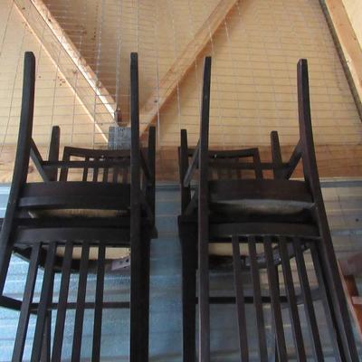 Lot 409:  Set of 4 Antique Wood Chairs