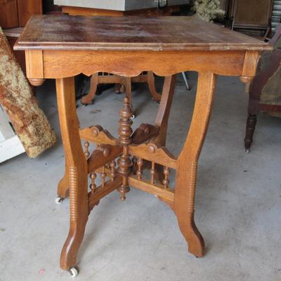 Lot 410:  Antique East Lake Style Table To Refinish, Nice Base