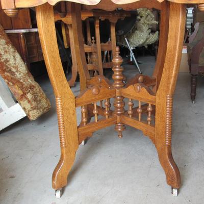 Lot 410:  Antique East Lake Style Table To Refinish, Nice Base