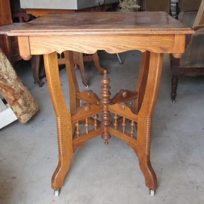 Lot 410:  Antique East Lake Style Table To Refinish, Nice Base