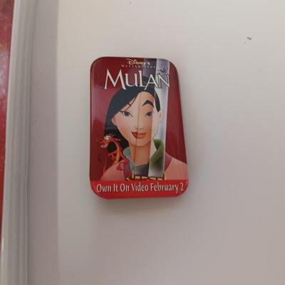 Mulan Sealed collectible VHS movie - Valetines cards in Masterpiece folder and a Collectible Mulan pin.
