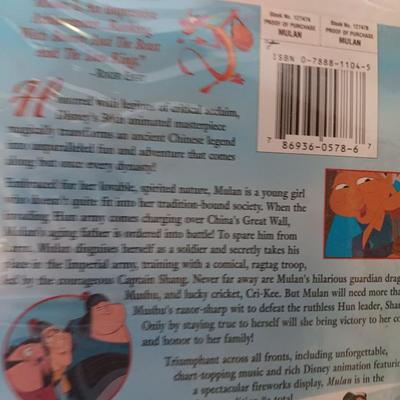 Mulan Sealed collectible VHS movie - Valetines cards in Masterpiece folder and a Collectible Mulan pin.
