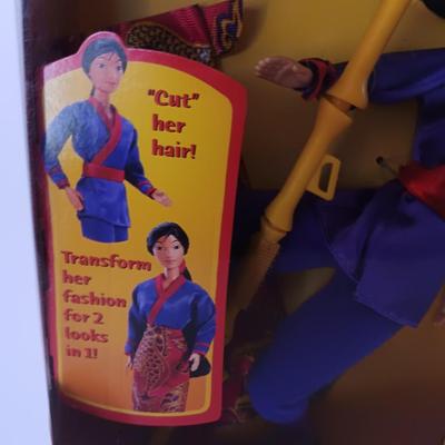 Disney Secret Hero Mulan Doll 18896 Cut Her Hair Barbie Doll 1997 Mattel Never taken out of the box!