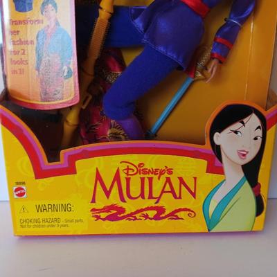 Disney Secret Hero Mulan Doll 18896 Cut Her Hair Barbie Doll 1997 Mattel Never taken out of the box!