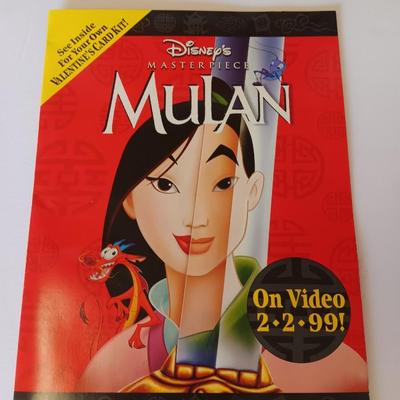 Collectible Mulan cardboard movie stand-up poster with Mulan Valentines folder