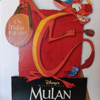 Collectible Mulan cardboard movie stand-up poster with Mulan Valentines folder
