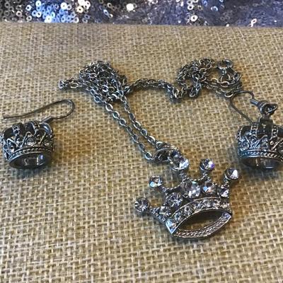 Crown Earring and Crown Necklace