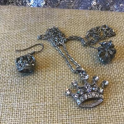 Crown Earring and Crown Necklace