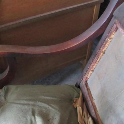 Lot 417:  Very Heavy Sturdy Antique Arm Rocker For Refinishing