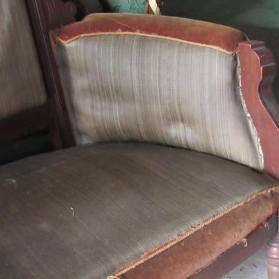 Lot 418: Fancy Antique East Lake Style Settee For Refinishing