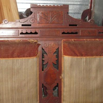 Lot 418: Fancy Antique East Lake Style Settee For Refinishing