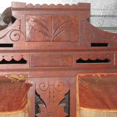 Lot 418: Fancy Antique East Lake Style Settee For Refinishing