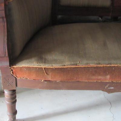 Lot 418: Fancy Antique East Lake Style Settee For Refinishing