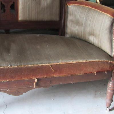 Lot 418: Fancy Antique East Lake Style Settee For Refinishing