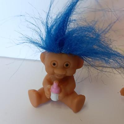Three small Baby trolls colored hair troll collectible dolls