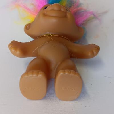Collectible troll dolls - Rainbow hair - and long brown-haired Troll dolls