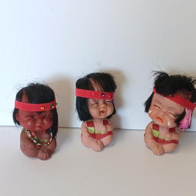 Vintage Moody Cuties Crying Baby Indian Rubber Baby Dolls