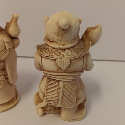 Set of four vintage carved resin Chinese wise men - Mudmen Nice collectibles!