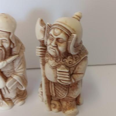 Set of four vintage carved resin Chinese wise men - Mudmen Nice collectibles!