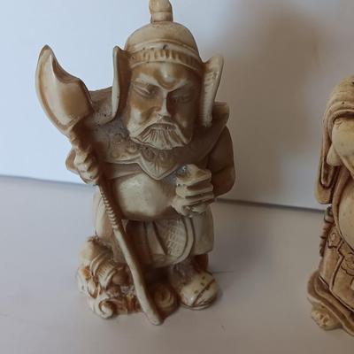 Set of four vintage carved resin Chinese wise men - Mudmen Nice collectibles!