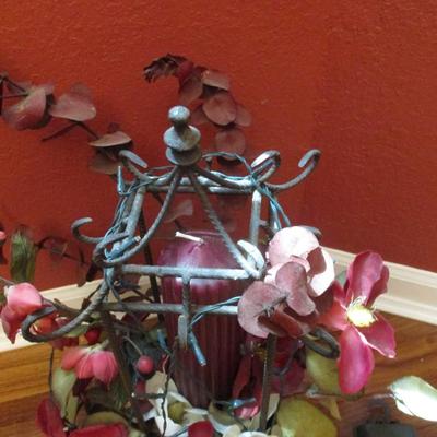 Metal Candle Holder With Candle