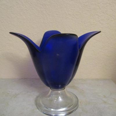 Cobalt Blue Glass Flower