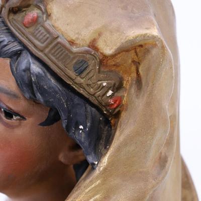 Antique Orientalist Bust Sculpture of Woman in Egyptian Style