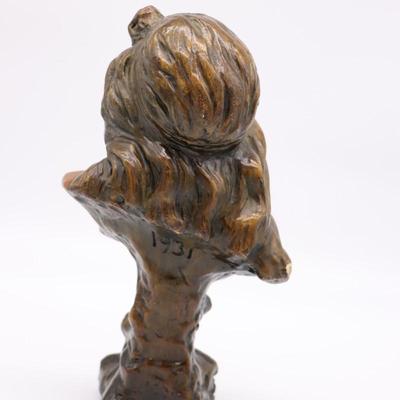 Antique 1930s Art Nouveau Bust of Woman