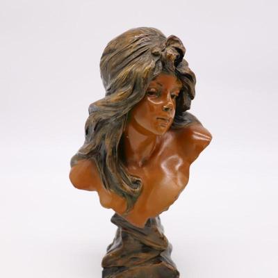 Antique 1930s Art Nouveau Bust of Woman