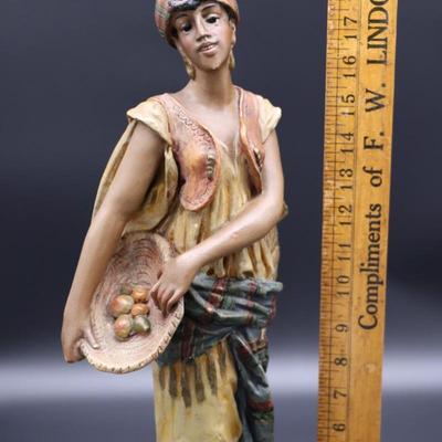 Polychrome Terracotta Plaster Orientalist Sculpture