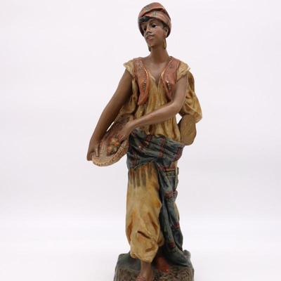 Polychrome Terracotta Plaster Orientalist Sculpture