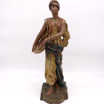 Polychrome Terracotta Plaster Orientalist Sculpture