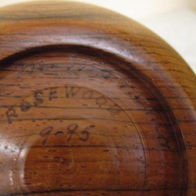 Rosewood Bowl & Signed Driftwood Clock