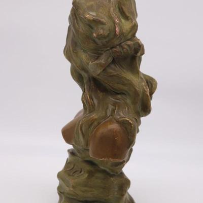 French Antique Bust Statue of Young Woman Named Fanchon