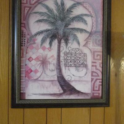 Framed Palm Tree Art Work