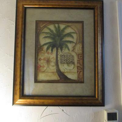 Original Framed Palm Tree Artwork
