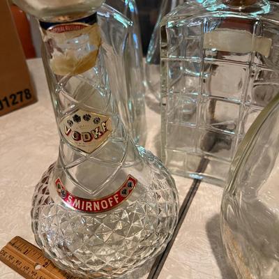 Vintage decanter liquor bottles
