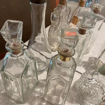 Vintage decanter liquor bottles