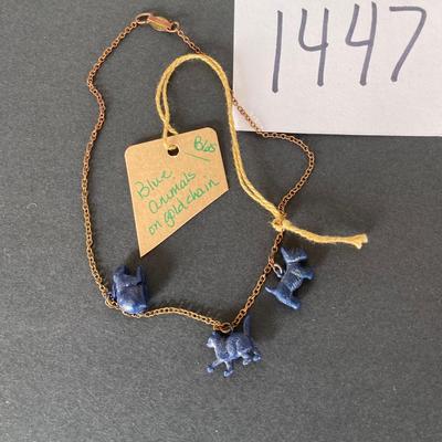 Vintage Blue Animals on Chain
