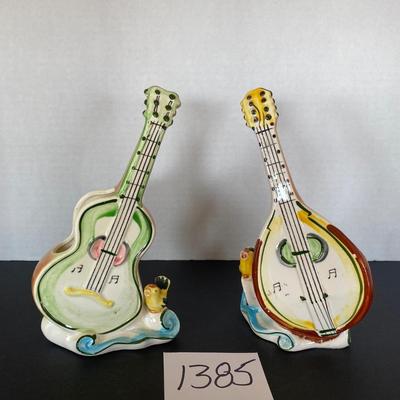 Vintage 1960s Cello Guitar Planters