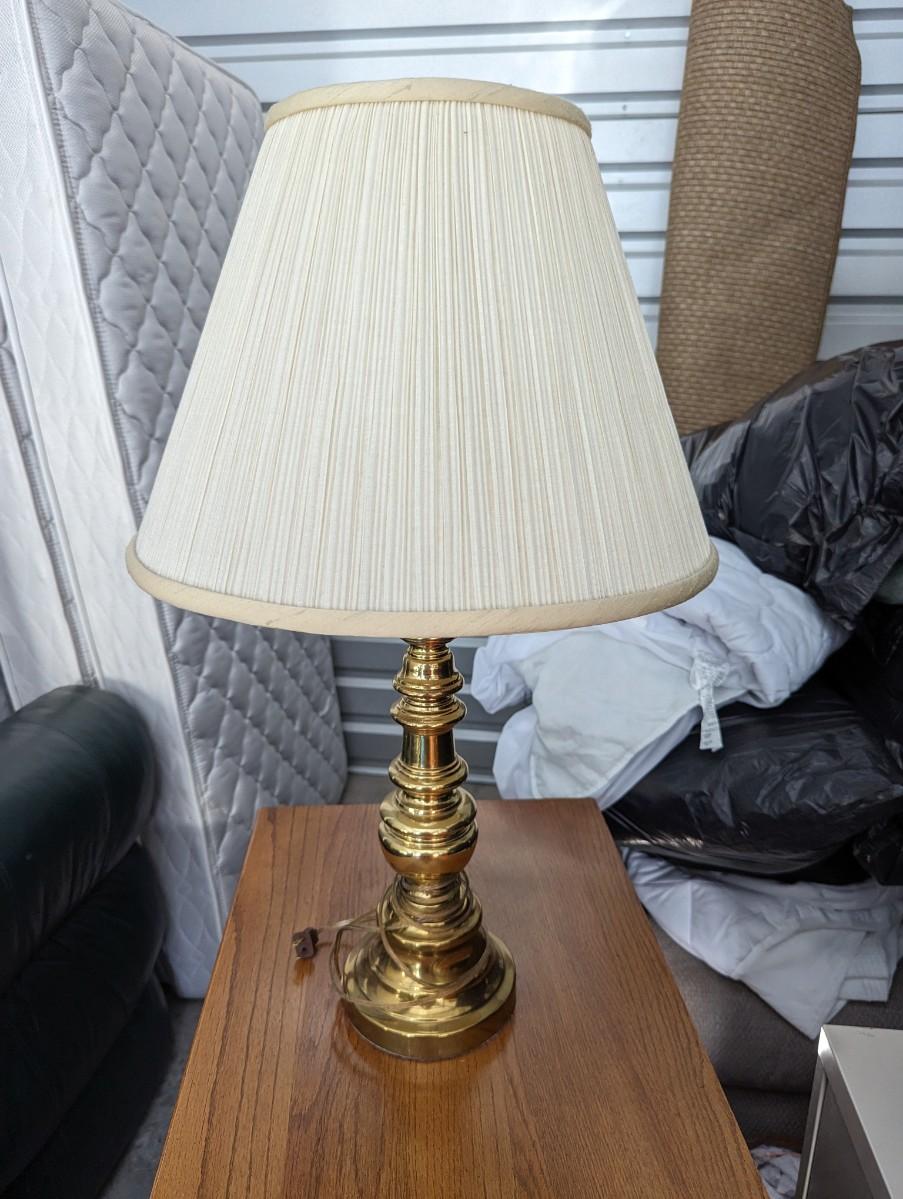 Brass table top lamp.