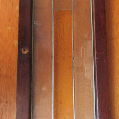 Lot 425:  Pair Vintage Lead Glass Cabinet Doors, Broken Panes of Glass