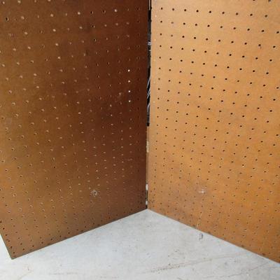 Lot 430:  Old Table Top or Portable Display Peg Board Stand