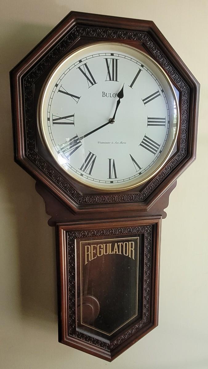 BULOVA Regulator Clock with Westminster & Ave Maria Dual Chime