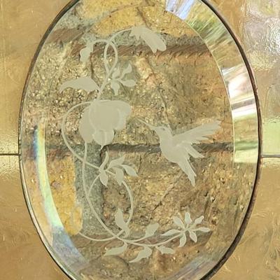 #56: Stained Glass and Cut Glass Hummingbird Hanging Art