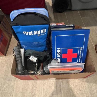 Lot 94 - box flashlites/first aid kit