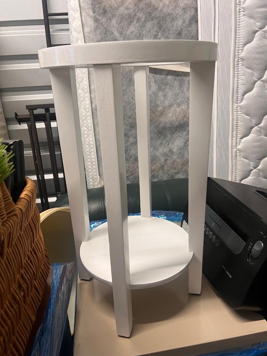 Small white side table