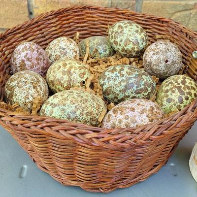 #74: Spotted Eggs in a Basket and Bunny Deco