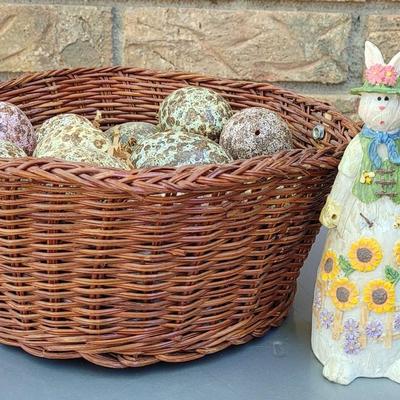 #74: Spotted Eggs in a Basket and Bunny Deco